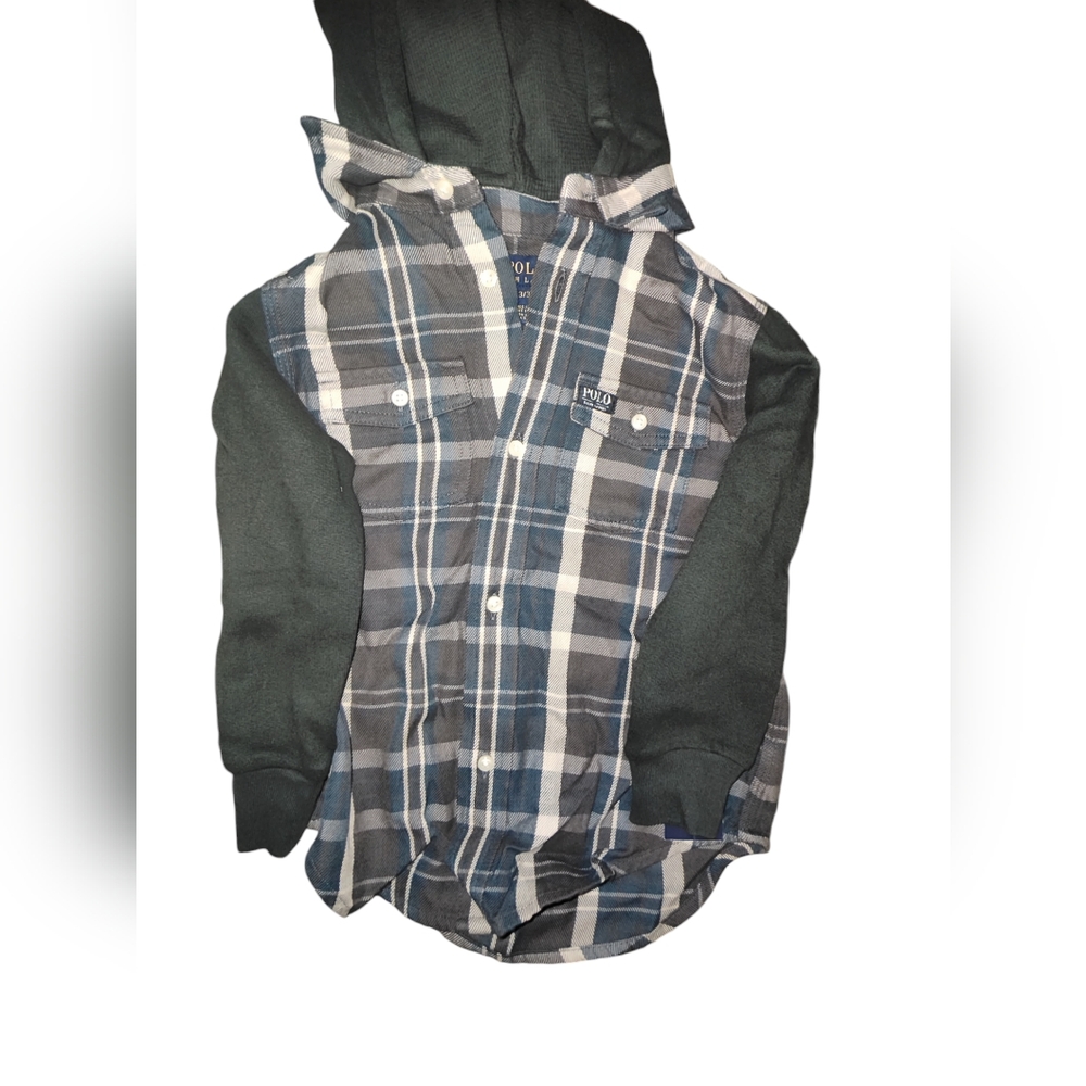 NWT Ralph Lauren Toddler Boys 3/3T Plaid Button Down Top. Blue Green